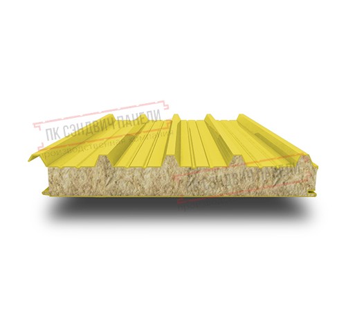 Сэндвич панели акустические кровельные с минеральной ватой, ширина 1200 мм, толщина 60 мм, 0.5/0.5, RAL1018