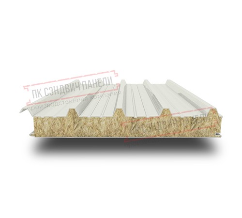 Сэндвич панели акустические кровельные с минеральной ватой, ширина 1200 мм, толщина 60 мм, 0.5/0.5, RAL9002