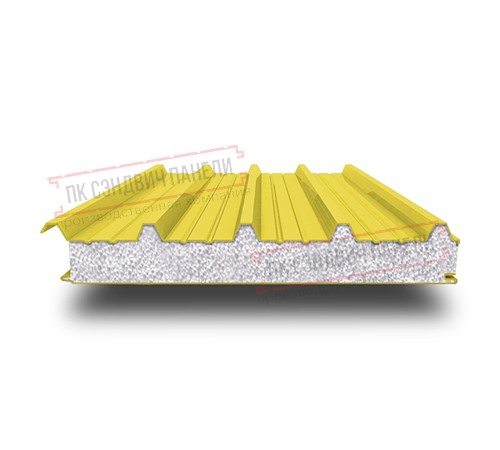 Сэндвич панели кровельные с пенополистиролом, ширина 1000 мм, толщина 300 мм, 0.5/0.5, RAL1018