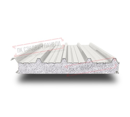 Сэндвич панели кровельные с пенополистиролом, ширина 1000 мм, толщина 300 мм, 0.5/0.5, RAL9010