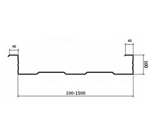 Сэндвич-профиль акустический 100х950, 0.5 мм, оцинкованный