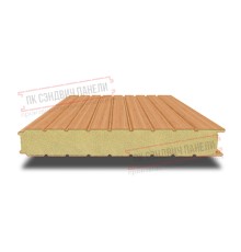 Сэндвич панели стеновые с пенополиуретаном, ширина 1200 мм, толщина 250 мм, 0.5/0.5, дуб