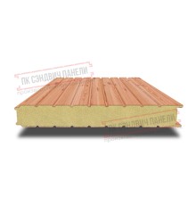 Сэндвич панели стеновые с пенополиизоциануратом, ширина 1200 мм, толщина 40 мм, 0.5/0.5, золотой орех