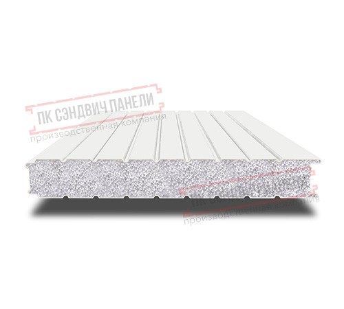 Сэндвич панели стеновые с пенополистиролом, ширина 1200 мм, толщина 60 мм, 0.5/0.5, RAL9003