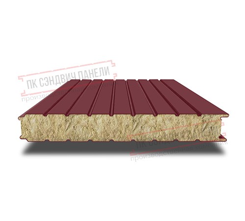 Сэндвич панели стеновые с минеральной ватой, ширина 1000 мм, толщина 140 мм, 0.5/0.5, RAL3005