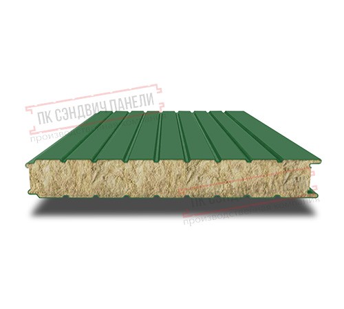 Сэндвич панели стеновые с минеральной ватой, ширина 1200 мм, толщина 140 мм, 0.5/0.5, RAL6002