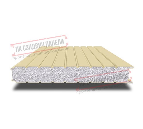 Сэндвич панели стеновые с пенополистиролом, ширина 1000 мм, толщина 50 мм, 0.5/0.5, RAL1014
