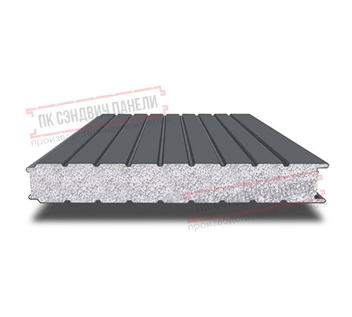 Сэндвич панели стеновые с пенополистиролом, ширина 1000 мм, толщина 100 мм, 0.5/0.5, RAL7024