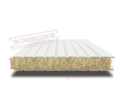 Сэндвич панели стеновые с минеральной ватой, ширина 1200 мм, толщина 30 мм, 0.5/0.5, RAL9003