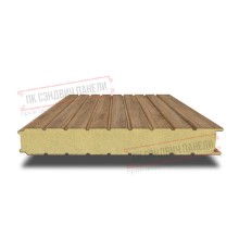 Сэндвич панели стеновые с пенополиуретаном, ширина 1200 мм, толщина 100 мм, 0.5/0.5, дуб античный