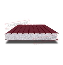 Сэндвич панели стеновые с пенополистиролом, ширина 1000 мм, толщина 40 мм, 0.5/0.5, бордо