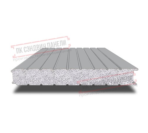 Сэндвич панели стеновые с пенополистиролом, ширина 1200 мм, толщина 200 мм, 0.5/0.5, RAL7004