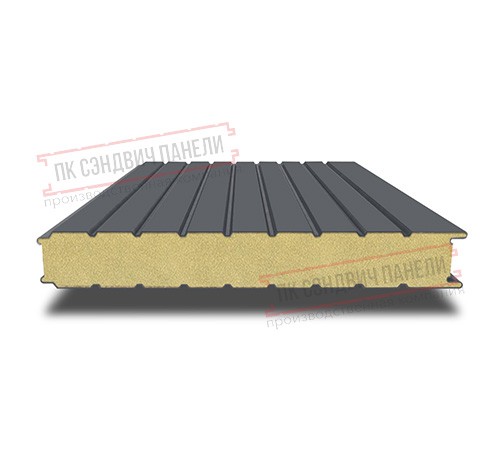 Сэндвич панели стеновые с пенополиуретаном, ширина 1200 мм, толщина 60 мм, 0.5/0.5, RAL7024