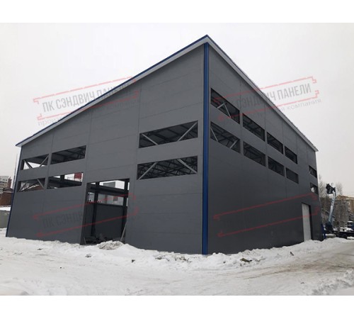 Сэндвич панели стеновые с минеральной ватой, ширина 1200 мм, толщина 160 мм, 0.5/0.5, RAL7024