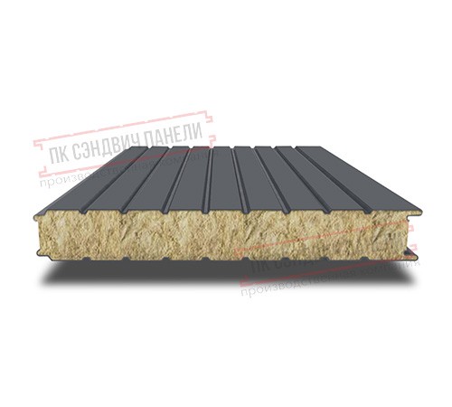 Сэндвич панели стеновые с минеральной ватой, ширина 1200 мм, толщина 160 мм, 0.5/0.5, RAL7024