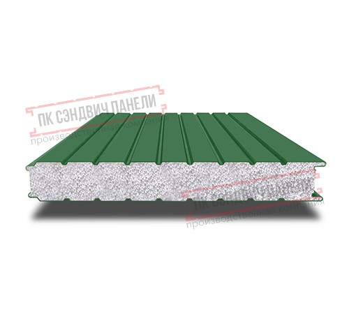 Сэндвич панели стеновые с пенополистиролом, ширина 1200 мм, толщина 60 мм, 0.5/0.5, RAL6002