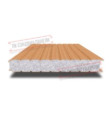 Сэндвич панели стеновые с пенополистиролом, ширина 1000 мм, толщина 20 мм, 0.5/0.5, дуб