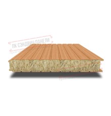 Сэндвич панели стеновые с минеральной ватой, ширина 1000 мм, толщина 140 мм, 0.5/0.5, дуб