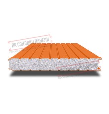 Сэндвич панели стеновые с пенополистиролом, ширина 1000 мм, толщина 140 мм, 0.5/0.5, RAL2004