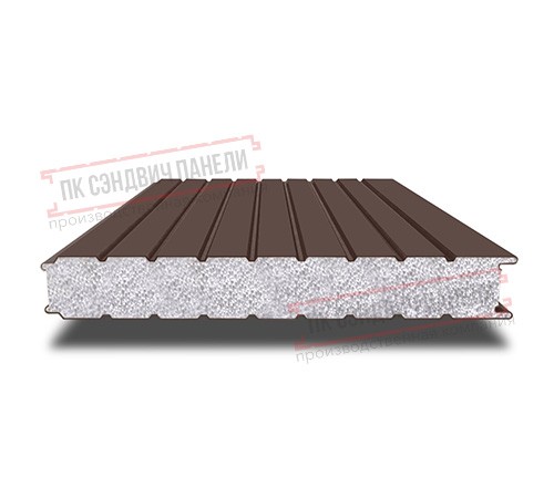 Сэндвич панели стеновые с пенополистиролом, ширина 1200 мм, толщина 200 мм, 0.5/0.5, RAL8017