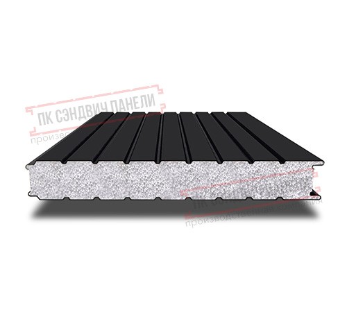 Сэндвич панели стеновые с пенополистиролом, ширина 1000 мм, толщина 250 мм, 0.5/0.5, RAL9005