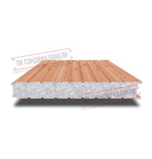 Сэндвич панели стеновые с пенополистиролом, ширина 1200 мм, толщина 140 мм, 0.5/0.5, золотой орех