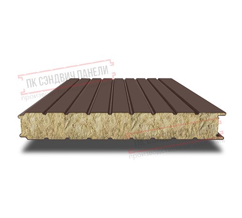 Сэндвич панели стеновые с минеральной ватой, ширина 1200 мм, толщина 160 мм, 0.5/0.5, RAL8017