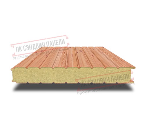 Сэндвич панели стеновые с пенополиуретаном, ширина 1200 мм, толщина 140 мм, 0.5/0.5, золотой орех
