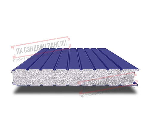 Сэндвич панели стеновые с пенополистиролом, ширина 1200 мм, толщина 20 мм, 0.5/0.5, RAL5002