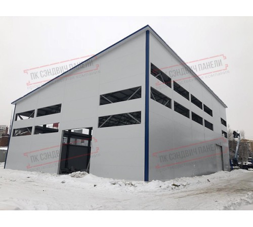 Сэндвич панели стеновые с минеральной ватой, ширина 1000 мм, толщина 100 мм, 0.5/0.5, RAL 7004