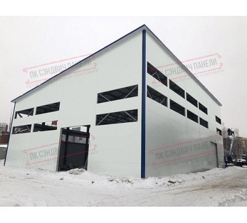 Сэндвич панели стеновые с пенополистиролом, ширина 1200 мм, толщина 300 мм, 0.5/0.5, RAL7035