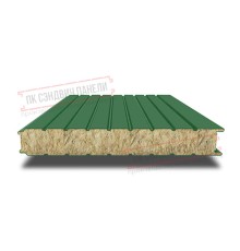 Сэндвич панели стеновые с минеральной ватой, ширина 1000 мм, толщина 10 мм, 0.5/0.5, RAL6002