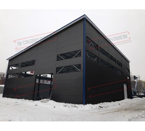 Сэндвич панели стеновые с пенополистиролом, ширина 1200 мм, толщина 180 мм, 0.5/0.5, RAL9005