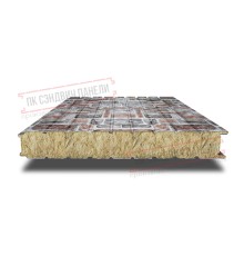 Сэндвич панели стеновые с минеральной ватой, ширина 1000 мм, толщина 140 мм, 0.5/0.5, кварцевый сланец