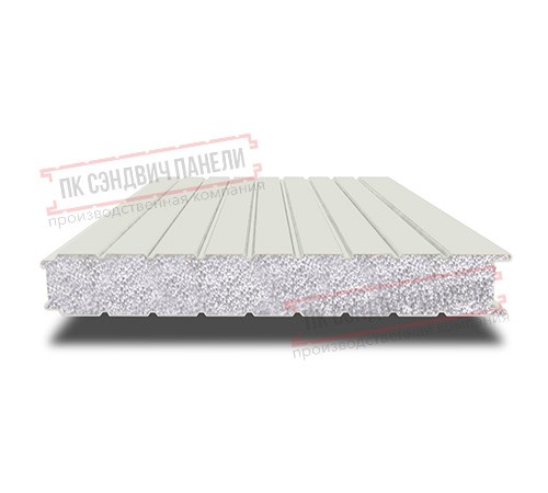 Сэндвич панели стеновые с пенополистиролом, ширина 1000 мм, толщина 10 мм, 0.5/0.5, RAL9002