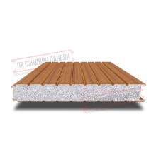 Сэндвич панели стеновые с пенополистиролом, ширина 1000 мм, толщина 10 мм, 0.5/0.5, орех