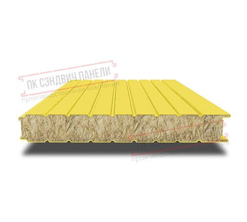 Сэндвич панели стеновые с минеральной ватой, ширина 1000 мм, толщина 100 мм, 0.5/0.5, RAL1018