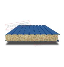 Сэндвич панели стеновые с минеральной ватой, ширина 1200 мм, толщина 100 мм, 0.5/0.5, RAL 5005