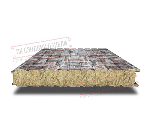 Сэндвич панели стеновые с минеральной ватой, ширина 1000 мм, толщина 150 мм, 0.5/0.5, кварцевый сланец