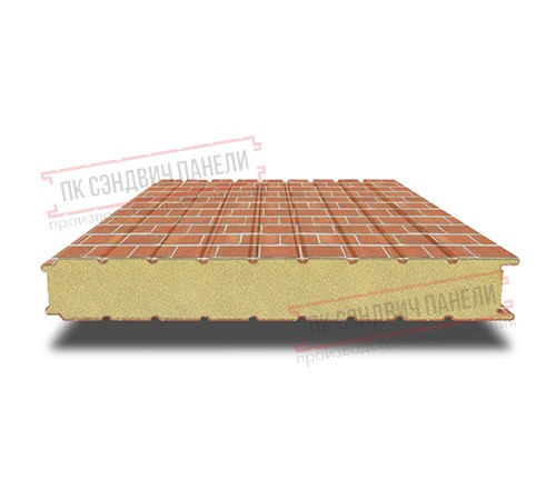 Сэндвич панели стеновые с пенополиуретаном, ширина 1000 мм, толщина 60 мм, 0.5/0.5, кирпичная кладка