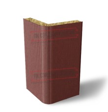 Угловая сэндвич-панель вертикальная из минеральной ваты, 0.5/0.5, ширина 1200 мм, толщина 10 мм, RAL3009