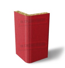 Угловая сэндвич-панель вертикальная из минеральной ваты, 0.5/0.5, ширина 1200 мм, толщина 30 мм, RAL3020