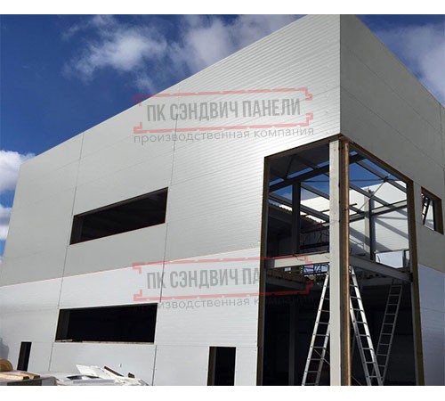 Угловая сэндвич-панель вертикальная из пенополиизоцианурата, 0.5/0.5, ширина 1000 мм, толщина 30 мм, RAL9006