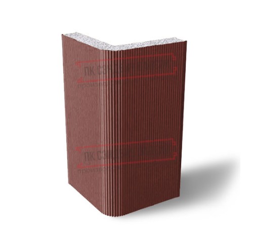 Угловая сэндвич-панель вертикальная из пенополистирола, 0.5/0.5, ширина 1200 мм, толщина 40 мм, RAL3009