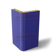 Угловая сэндвич-панель вертикальная из минеральной ваты, 0.5/0.5, ширина 1200 мм, толщина 30 мм, RAL5002