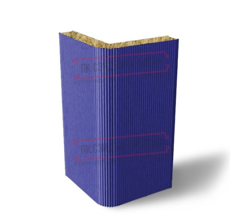 Угловая сэндвич-панель вертикальная из минеральной ваты, 0.5/0.5, ширина 1000 мм, толщина 180 мм, RAL5002