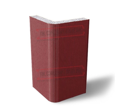 Угловая сэндвич-панель вертикальная из пенополистирола, 0.5/0.5, ширина 1200 мм, толщина 20 мм, RAL3011