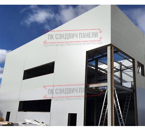 Угловая сэндвич-панель вертикальная из минеральной ваты, 0.5/0.5, ширина 1200 мм, толщина 120 мм, RAL7047