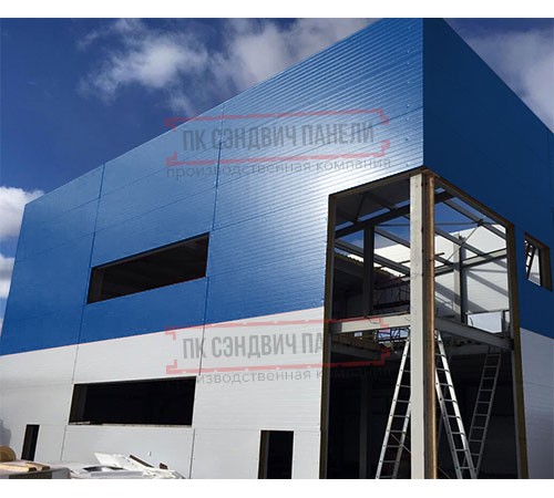 Угловая сэндвич-панель вертикальная из пенополистирола, 0.5/0.5, ширина 1200 мм, толщина 10 мм, RAL5005