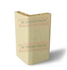 Угловая сэндвич-панель вертикальная из минеральной ваты, 0.5/0.5, ширина 1200 мм, толщина 30 мм, RAL1014